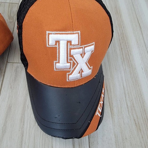 Lot of 2 Texas Longhorns Baseball Cap Hat NCAA Wool Polyester Orange Black - Picture 3 of 16